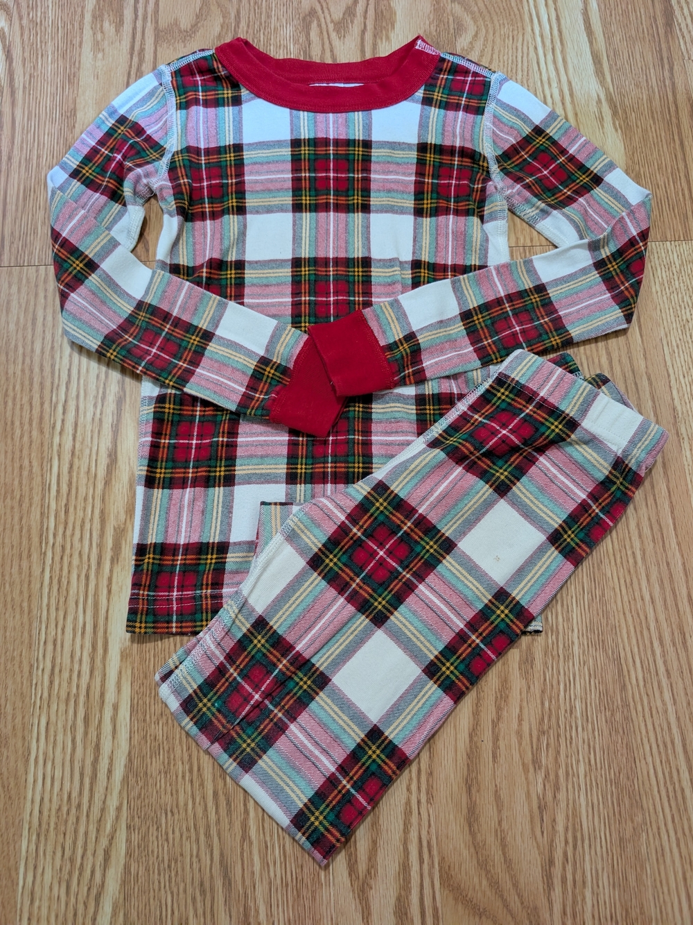 Hanna Andersson Holiday Plaid Pajamas Long Sleeve Pants 120 6/6